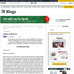 Lettres de Syrie (1)