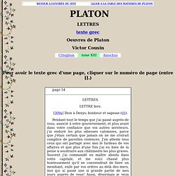 Platon : Lettres (français) : traduction de Victor Cousin.
