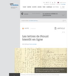 Les lettres de Proust bientôt en ligne