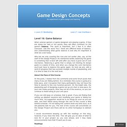 Level 16: Game Balance « Game Design Concepts