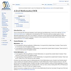 A-level Mathematics/OCR