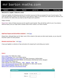 Free A Level Maths Revision and Study Notes from MrBartonMaths