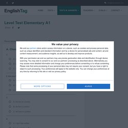 Level Test Elementary A1 - Free English Level Test