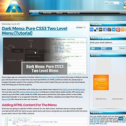 Dark Menu: Pure CSS3 Two Level Menu [Tutorial] - Ahmad Hania Blog
