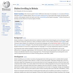 Dialect levelling in Britain