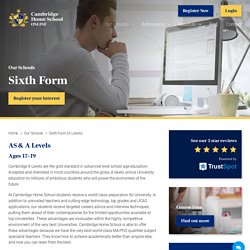 Years 12 & 13 Online – Cambridge Home School