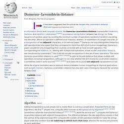 Damerau–Levenshtein distance