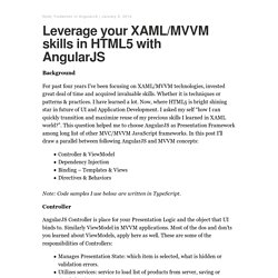 Leverage your XAML/MVVM skills in HTML5 with AngularJS – Coder Diaries