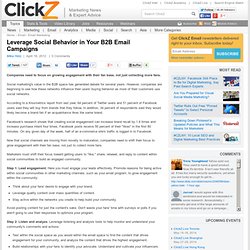 Leverage Social Behavior in Your B2B Email Campaigns