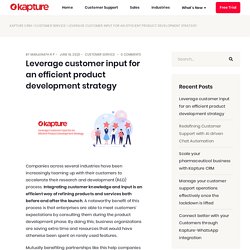 Leverage customer input for an efficient product development strategy