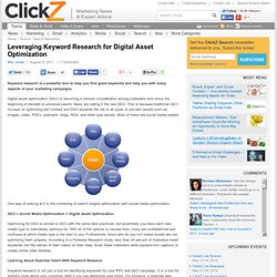 Leveraging Keyword Research for Digital Asset Optimization
