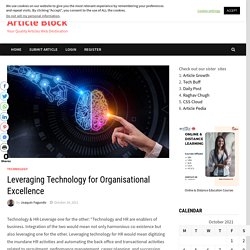 Leveraging Technology for Organisational Excellence