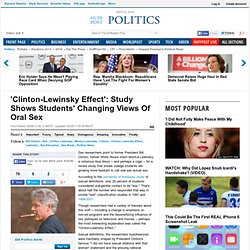 'Clinton-Lewinsky Effect': Study Shows Students' Changing Views