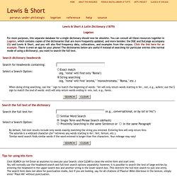 Lewis and Short Latin-English Lexicon