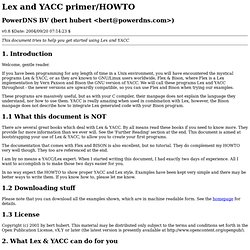 Lex and YACC primer/HOWTO