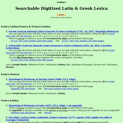 lexica Latina et Graeca