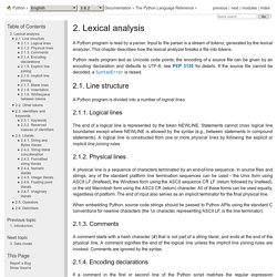 2. Analyse lexicale — documentation Python 3.6.3