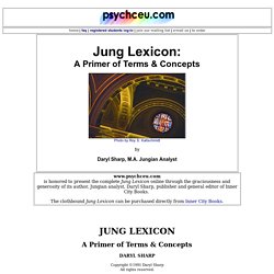 The Jung Lexicon by Jungian analyst, Daryl Sharp, Toronto