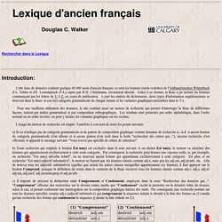 Lexique de l'ancien français