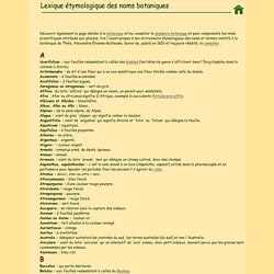 Lexique étymologique de botanique