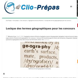 Lexique des termes géographiques pour les concours Clio Prépas
