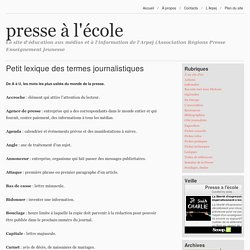 Petit lexique des termes journalistiques