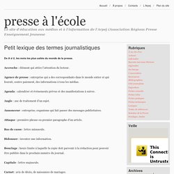 Petit lexique des termes journalistiques