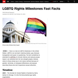 LGBTQ Rights Milestones Fast Facts - CNN.com