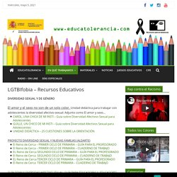 LGTBIfobia - Recursos Educativos - Educatolerancia