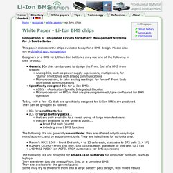 Li-Ion BMS - White Paper - Li-Ion BMS chips