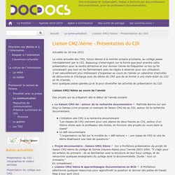Liaison CM2/6ème - Présentation du CDI - Doc pour docs
