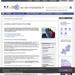 La liaison entre l'école et le collège - ac-aix-marseille.fr