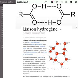 Liaison hydrogène