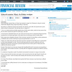 Liberal senator Mary Jo Fisher resigns