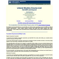 Liberal Studies Course List