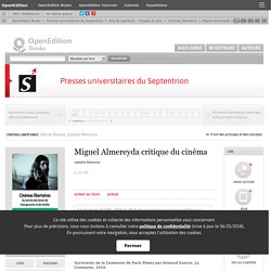 Cinémas libertaires - Miguel Almereyda critique du cinéma - Presses universitaires du Septentrion
