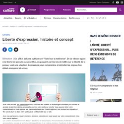 Ensemble de ressources de FranceCulture : Liberté d'expression, histoire et concept. Cycle 4