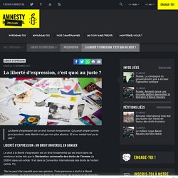 La liberté d'expression, c'est quoi au juste ? - Amnesty International Belgique