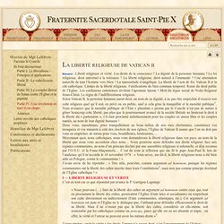La liberté religieuse de Vatican II