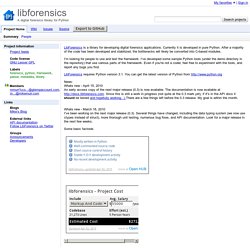 libforensics - A digital forensics library for Python