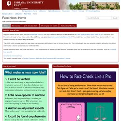 Home - Fake News - LibGuides at Indiana University East