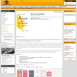 Librairie : Boutique en ligne : Catalogue de la librairie : Guides : Guides pratiques : Ecrire une chronique