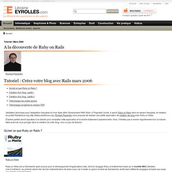 Librairie Eyrolles - Article sur Ruby on Rails - Librairie Eyrol
