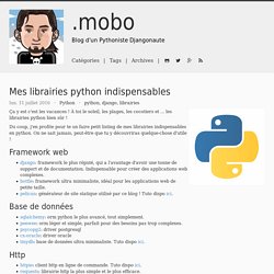 .mobo — Mes librairies python indispensables