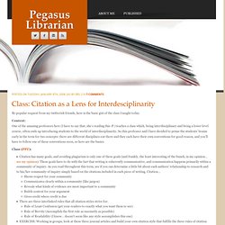 Class: Citation as a Lens for Interdesciplinarity