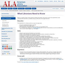 What Librarians Need to Know