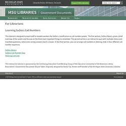 Michigan State University Libraries - Government Documents - About Us - For Librarians