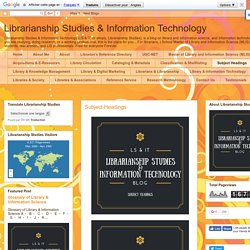 Librarianship Studies & Information Technology: Subject Headings