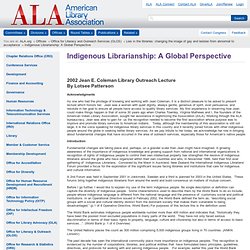 Indigenous Librarianship: A Global Perspective