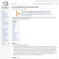 List of libraries in the ancient world - Wikipedia